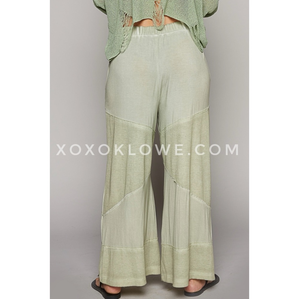 LAST ONE POL Sage Wide Leg Summer Palazzo Pants Loose Knit Lightweight - Picture 10 of 16